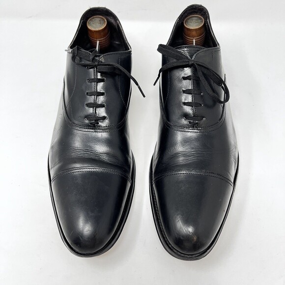 To Boot New York Shoes Mens 11 Adam Derrick Black Leather Oxford Cap Toe Dress - Picture 3 of 12